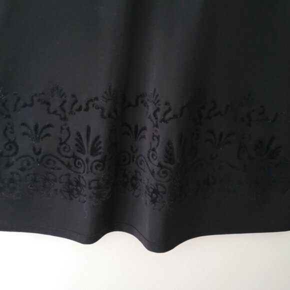 Vintage Long A-line Camisole/Tunic/ Slip with Velour detailing - Picture 3 of 5